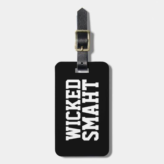 ボストンおもしろいなアクセントの悪賢く頭が切れるなSmaht旅行 ラゲッジタグ (正面縦)