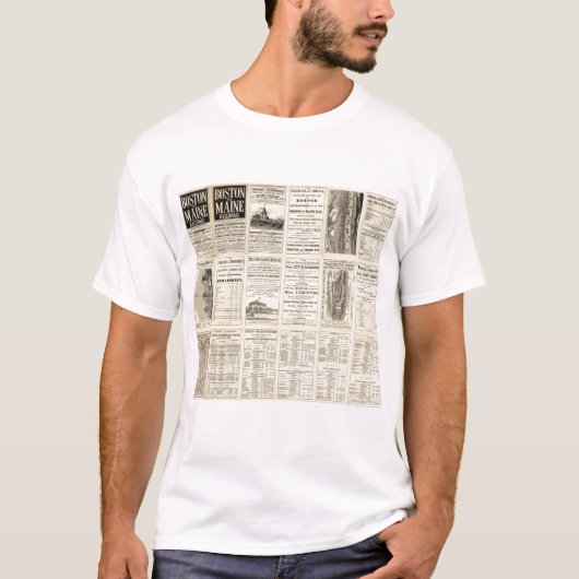 ボストンおよびメインの鉄道の文字のページ Tシャツ (正面)