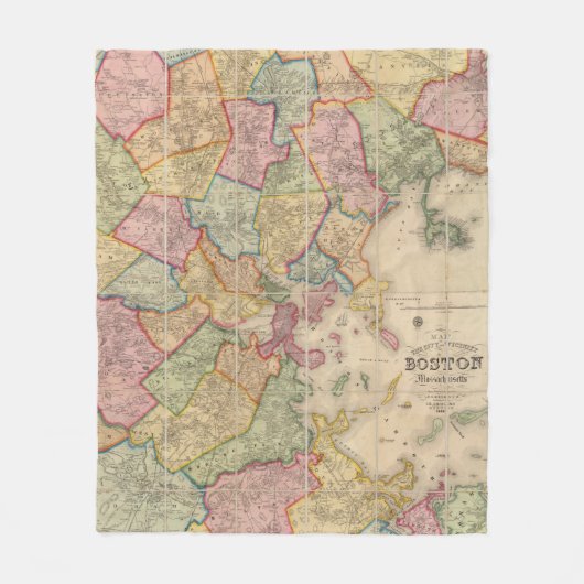 ボストンおよび近辺 フリースブランケット (正面)