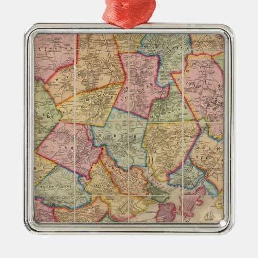 ボストンおよび近辺 メタルオーナメント (正面)