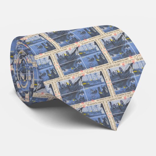 ボストンお茶会のスタンプのタイ ネクタイ (ロール)