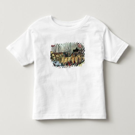 ボストンお茶会、1773年12月16日 トドラーTシャツ (正面)