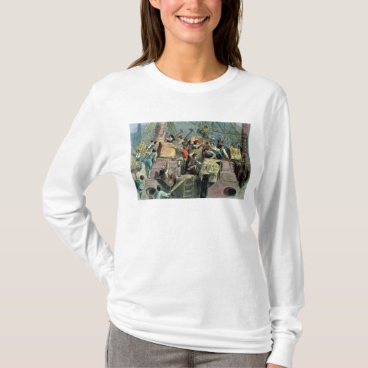ボストンお茶会、1773年12月16日 Tシャツ (正面)