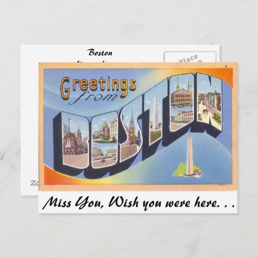 ボストンからのご挨拶 ポストカード (正面/裏面)