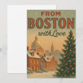 ボストンからの愛を込めて Vintage Christmas シーズンカード (正面/裏面)