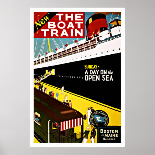 ボストンとメイン鉄道ヴィンテージ旅行 ポスター