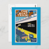 「ボストンとメイン」ヴィンテージ旅行ポスター ポストカード (正面/裏面)