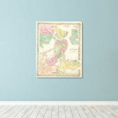 ボストンと隣接都市の地図 キャンバスプリント (インサイチュ (ウッドフロア))