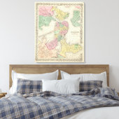 ボストンと隣接都市の地図 キャンバスプリント (インサイチュ (寝室))