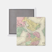 ボストンと隣接都市の地図 マグネット (正面/裏面)