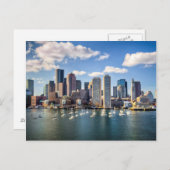 ボストンのウォーターフロントからのスカイライン ポストカード (正面/裏面)