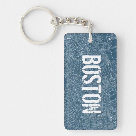 ボストンのグラフィック地図 キーホルダー (正面)