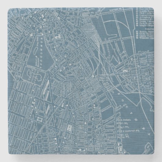 ボストンのグラフィック地図 ストーンコースター (正面)