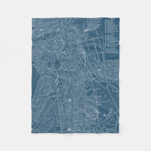 ボストンのグラフィック地図 フリースブランケット (正面)