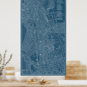 ボストンのグラフィック地図 ポスター (キッチン)