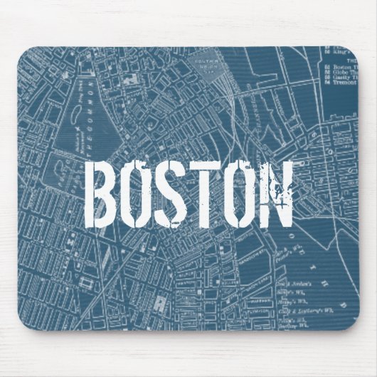 ボストンのグラフィック地図 マウスパッド (正面)
