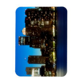 ボストンのスカイラインと月 マグネット (縦)