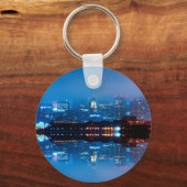 ボストンのスカイラインと霧 キーホルダー (正面)