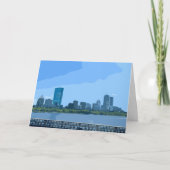 ボストンのスカイライン チャールズ川の絵画 カード (正面)