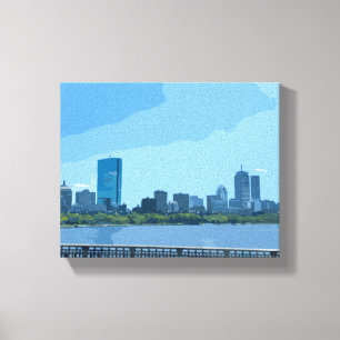 ボストンのスカイライン チャールズ川の絵画 キャンバスプリント
