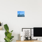 ボストンのスカイライン チャールズ川の絵画 ポスター (ホームオフィス)