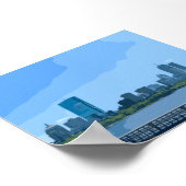 ボストンのスカイライン チャールズ川の絵 ポスター (角)