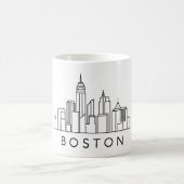 ボストンのスカイライン - 都市景観デザイン コーヒーマグカップ (中央)