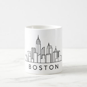 ボストンのスカイライン - 都市景観デザイン コーヒーマグカップ