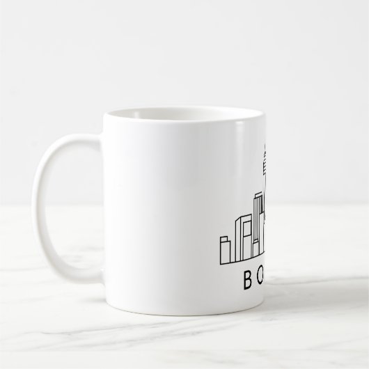 ボストンのスカイライン - 都市景観デザイン コーヒーマグカップ (左)