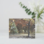 ボストンのダウンタウンで雪の夜 ポストカード (スタンド正面)