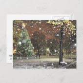 ボストンのダウンタウンで雪の夜 ポストカード (正面/裏面)