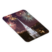 ボストンのダウンタウンのランドマーク上の花火 マグネット (右側)