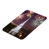 ボストンのダウンタウンのランドマーク上の花火 マグネット (左側)