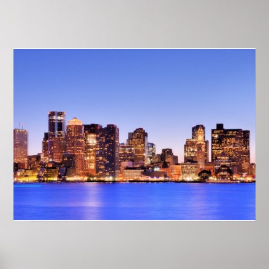 ボストンのダウンタウンの金融地区の表示 ポスター (正面)