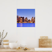 ボストンのダウンタウンの金融地区の表示 ポスター (キッチン)