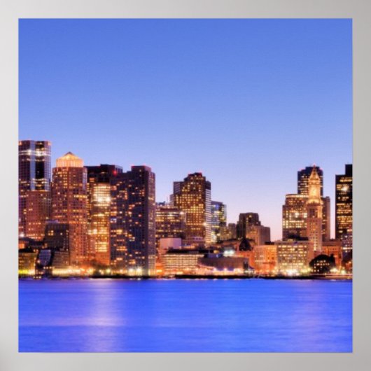 ボストンのダウンタウンの金融地区の表示 ポスター (正面)