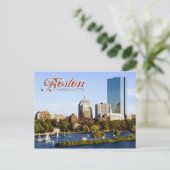 ボストンのチャールズ川からバックベイスカイライン ポストカード (スタンド正面)