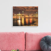 ボストンのチャールズ川で氷が部分的に溶けた キャンバスプリント (インサイチュ (リビング))