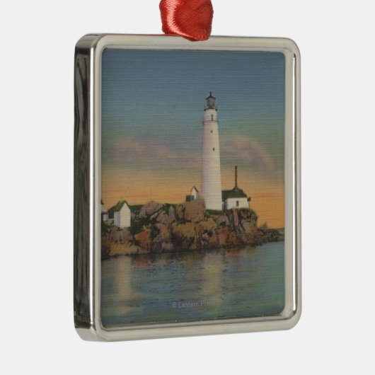 ボストンのボストン港2のMABostonの灯台 メタルオーナメント (右)