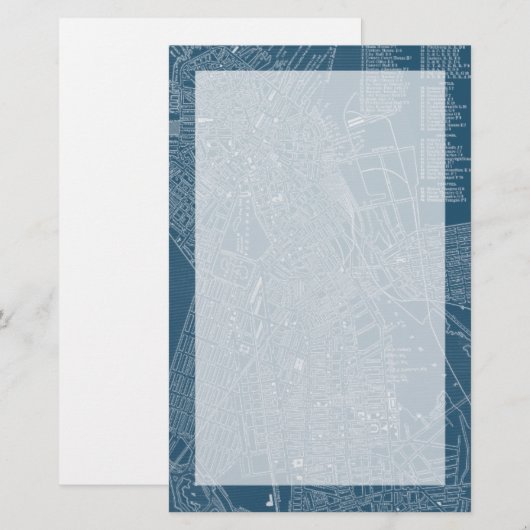 ボストンの図 便箋 (正面/裏面)