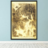 ボストンの地図ヘンリー・ペラムの計画（1775年～1776年） キャンバスプリント (インサイチュ (ウッドフロア))