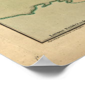 ボストンの地図描、英国陸軍、1776年 ポスター (角)