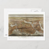 ボストンの地図1898 ポストカード (正面/裏面)