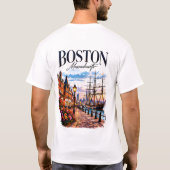ボストンの歴史的スカイライン Tシャツ (裏面)