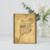ボストンの町の地図の計画（1775年） ポストカード (スタンド正面)