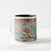 ボストンの町の部分の概観 ツートーンマグカップ (正面左)