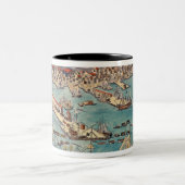 ボストンの町の部分の概観 ツートーンマグカップ (中央)