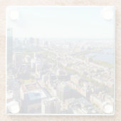 ボストンの空中写真 ガラスコースター (裏面)