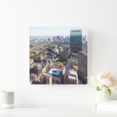 ボストンの空中写真 スクエア壁時計 (ホーム)