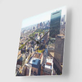 ボストンの空中写真 スクエア壁時計 (傾斜)